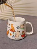 1 X 350ml Cat-Themed Ceramic Mug Coffee Cup Couples' Milk Mug the Perfect Gift for Cat Lovers