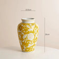 Ceramic Vase Chinese-style Retro Bottle Yellow Blue and White Porcelain Flowerpot Flower Vase Home Decoration Accessories