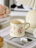 European Light Luxury Floral Mug High Value Retro Home Coffee Cup  Style Gold Afternoon Tea Ceramic Cups