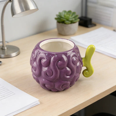 Flame Fruit Ceramic Mug Burning Fruit Design Coffee Cup Creative Anime Style Drinkware for Home Office Daily Use