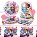 Gabby Dollhouse Birthday Party Supplies Plates Cups Tablecloth Napkins Gabby Cat Birthday Decoration Supply Kit Kids Party Favor