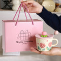 Ceramic Mugs for Milk Coffee Breakfast Ins-Style with Unique Flower Pattern Creative Cups as Perfect Gifts Dormitory Use New
