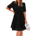 Women's Long Simple Casual Solid Hollow Out Pure Cotton Holiday Style High Waist Fashion Mid-Calf Summer Dresses NEW Vestidos