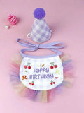 Pet Birthday Bib and Party Hat Cat Puppy Lace Saliva Towel Mini Doggy Bandana Scarf Dog Birthday Dress Up Supplies