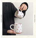 Heart-Shaped Ceramic Mug, Cute Little Heart Ceramic Mug, Coffee Cup, Drinking Cup, Suitable for Home Use, Afternoon Tea, Office Use, Latte Art in Coffee Shops, Souvenirs, Valentine's Day Gifts, Birthday Gifts