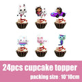 Gabby Dollhouse Birthday Party Supplies Plates Cups Tablecloth Napkins Gabby Cat Birthday Decoration Supply Kit Kids Party Favor
