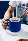 500ml Creative design Splash ink Blue Ceramic Mug Coffee Cup Couple water cup Breakfast Oatmeal Cups Festival Gift Porcelain Mug