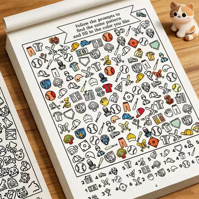 32 Pages Search and Find Activity Book | Look and Color Find Book for Kids | Educational Puzzle Book