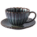 Vintage high-end striped kiln turned ceramic cup, hotel home office milk coffee cup, afternoon tea drinking cup