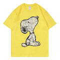 Snoopy Cartoon Anime Women T-shirt Summer Short Sleeve White 100% Cotton Men Tee Shirts Tops 2026 New Fashion Couple Clothing