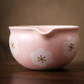 1/2Pcs Ceramic Matcha Bowl,Sakura Japanese Style Matcha Bowl Artistic Ceramic Tea Ceremony Bowl Salad Bowl For Matcha