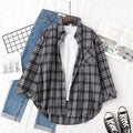 2025 New Cotton Plaid Shirts Women Casual Loose Fine Tops And Blouses Ladies Office Long Sleeve Checkered Shirt Clothes