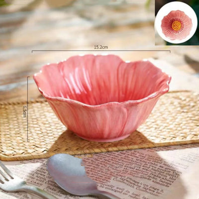 Multifunctional American Style Ceramic Flower Plate Light Luxury Modern Dining Plates Household Decorative Bowl Kitchen