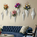 1Pc Amagogo Modern White Ceramic Sea Shell Conch Flower Vase Wall Hanging Home Decor
