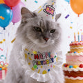 1 Pc Pet Birthday Hat Bib Set Cute Pet Party Costume For Small Medium Large Dogs Cats Pet Birthday Photo Prop