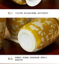 Ceramic Vase Chinese-style Retro Bottle Yellow Blue and White Porcelain Flowerpot Flower Vase Home Decoration Accessories