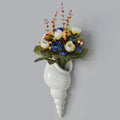 1Pc Amagogo Modern White Ceramic Sea Shell Conch Flower Vase Wall Hanging Home Decor