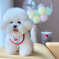 100% Cotton Pet Bib Lace Edge Bear Print Dog Bandana Saliva Towel for Small Dogs Cats Puppy Accessories