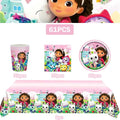 New Gabby Cat Birthday Party Decorations Gabbys Dollhouse Cup Plate Balloons Happy Banner Supplies for Kids Favors Girl Gifts