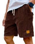 2026 New Mens Corduroy Shorts Retro Embroidered Logo Lace Up Casual Summer European American Fashion Drawstring Beach Pants