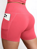 Yoga Shorts with Pockets High Waist Butt Lifting Cyclings Tights Outdoor Workout Jogging Shorts Sportswear Gym Running Short