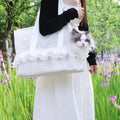Summer Portable Breathable Pet Carrier Bag - Shoulder Handbag for Small Dogs and Cats Fashion Classic Black White Puppy Carriers
