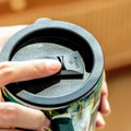 500ml cute girls' mug, large-capacity ceramic cup with lid, high appearance level, home coffee cup, household water drinkware
