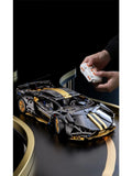 Technology 1:14 Black Supercar racing building blocks assembled brick car toy gift for boys birthday present