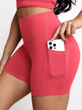 Yoga Shorts with Pockets High Waist Butt Lifting Cyclings Tights Outdoor Workout Jogging Shorts Sportswear Gym Running Short