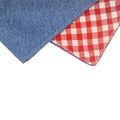 Personalized Pet Bib Bandana, Denim Fabric with Checkered Lining, Customizable Name for Dogs & Cats