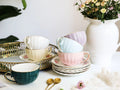 Bone China Coffee Cup Saucer Spoon Set Flower Tea Cups Set European Porcelain Cup and Saucer For Coffee Ceramic Cups Mugs Gift