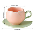 Ceramic Coffee Cup And Saucer Set Tulip Shape Japanese Style Design TeaCup set Drinkware Kitchen,Dining & Bar Coffeeware