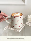 Heart-Shaped Ceramic Mug, Cute Little Heart Ceramic Mug, Coffee Cup, Drinking Cup, Suitable for Home Use, Afternoon Tea, Office Use, Latte Art in Coffee Shops, Souvenirs, Valentine's Day Gifts, Birthday Gifts