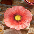 Multifunctional American Style Ceramic Flower Plate Light Luxury Modern Dining Plates Household Soup Bowls Kitchen