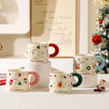 Cartoon Christmas high appearance level Mark ceramic water cup lid spoon cute gift box birthday creative souvenir