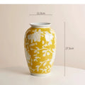 Ceramic Vase Chinese-style Retro Bottle Yellow Blue and White Porcelain Flowerpot Flower Vase Home Decoration Accessories