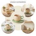 Ceramic Coffee Cup And Saucer Set Tulip Shape Japanese Style Design TeaCup set Drinkware Kitchen,Dining & Bar Coffeeware