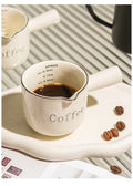 3oz/90ml Espresso Coffee Ceramic Small Milk Cup Wth Scale Coffee Measuring Cup Extraction Cup With V-Shaped Mouth Pitcher