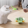 New Cat Toys Leak Food Tipping Wheel Flying Saucer Cat Teasing Artifact Cat Self Hi Pet Toy Detachable Feather Head Pet Toys