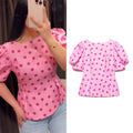 Women's Polka Dot Shirt with Ruff Sleeve New 2026 Spring Casual Button Sleeveless Women Tops Simple Lady Shirts & Blouses