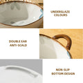 Household Noodle Bowl 1500ml Ceramic Soup Bowl With Handle Salad Pasta Fruit Bowl Kitchen Tableware Microwave Oven Bakware