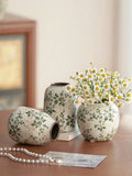 Ice Cracked Ceramic Vase Handmade Vase Bohemian Art Home Decoration Living Room Office Decoration Dried Flower Display Vase