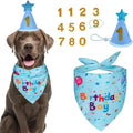 Cute Dog Birthday Hat Set Adjustable Sequins Pet Birthday Caps Colorful with Numbers Bowtie Dog Birthday Bib Pet Birthday Party